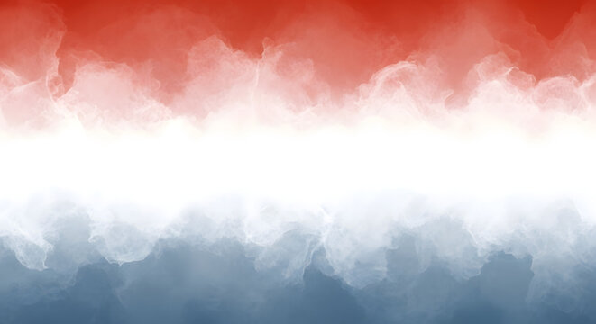 Abstract red white and blue watercolor smoke background