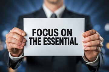 Obraz premium A Man in a Suit with a Focus on the Essential Sign