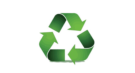Obraz premium This striking green vector illustration features the universal recycling symbol, a graphic representation of three chasing arrows forming a triangle, symbolizing sustainability and environmental respo