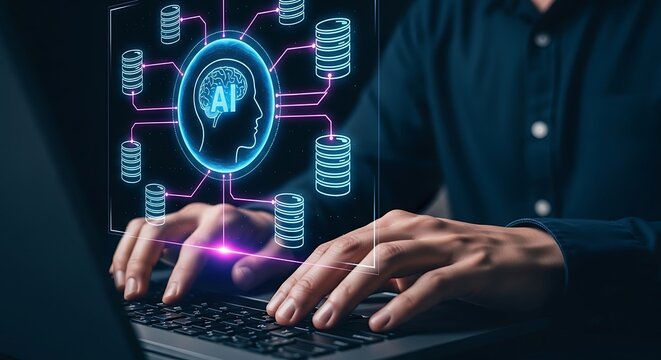 Machine learning enterprise data platform visualizing artificial intelligence integration with database infrastructure