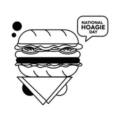 Obraz premium National Hoagie Day celebration with a simple line art sandwich vector