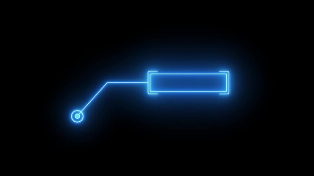 Neon blue digital callout title overlay, futuristic hud interface for tech presentations and data visualization