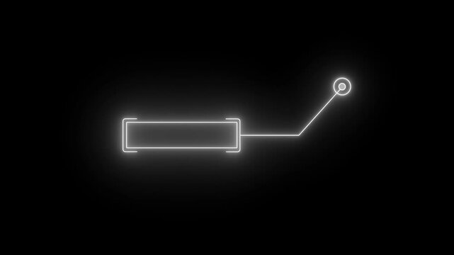 Minimalist hud callout lower third overlay with glowing neon line animation for tech interface