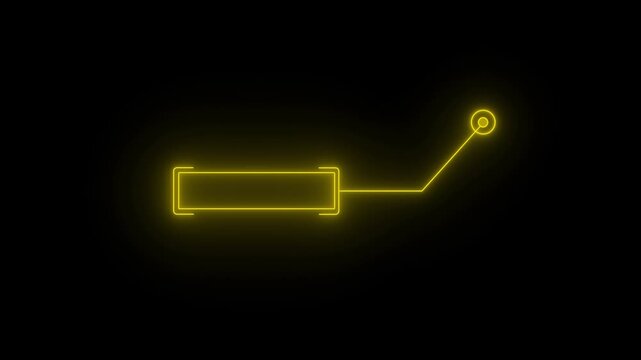 Yellow hud callout lower third animation, minimalist digital interface for tech presentations, sci-fi data overlay isolated on black background