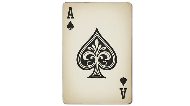 An illustration of an old Ace of Spades playing card on a white background