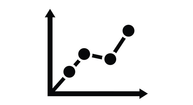 line graph icon with black dots and arrows on white background high quality professional detailed modern elegant stylish clean crisp