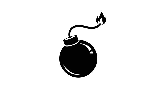 Bomb Icon with Burning Fuse