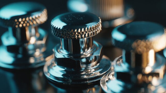 macro details of guitar tuning pegs rosin and mixer knobs, tactile surfaces, realistic lighting, high detail close up textures