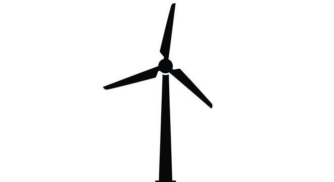 wind turbine silhouette on white background high quality professional detailed modern elegant stylish clean crisp vibrant colorful digital creative innovative