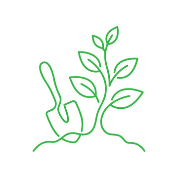 Green leafy plant design illustration for nature themed projects
