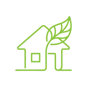 Eco friendly home icon design shows sustainable living concept
