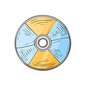 Colorful Round Disc with Beach Ball Pattern Stylized Illustration