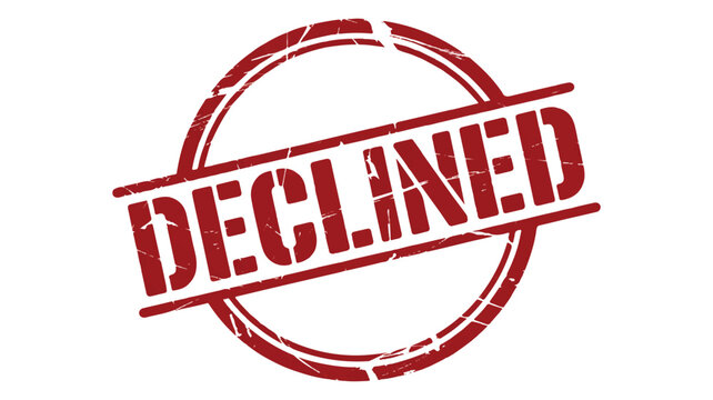 Red declined stamp on white background  rejection symbol
