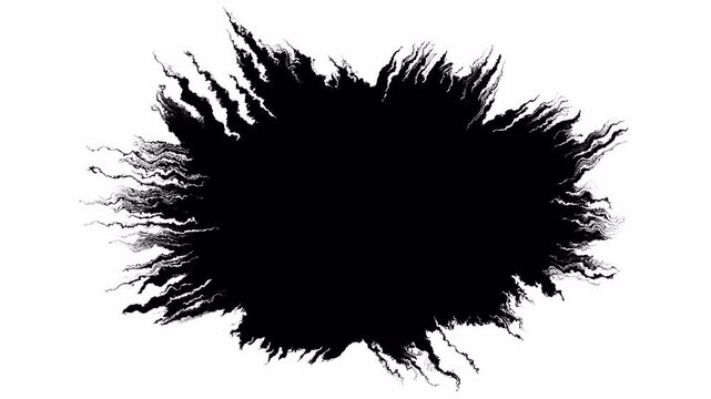 Black Ink Splash Transition Grunge Paint Explosion Matte Background