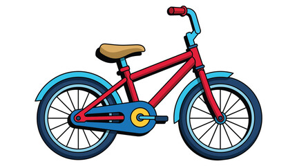 Fototapeta premium Colorful Childrens Bicycle Illustration for Kids Transportation and Outdoor Activity Isolated on White Background