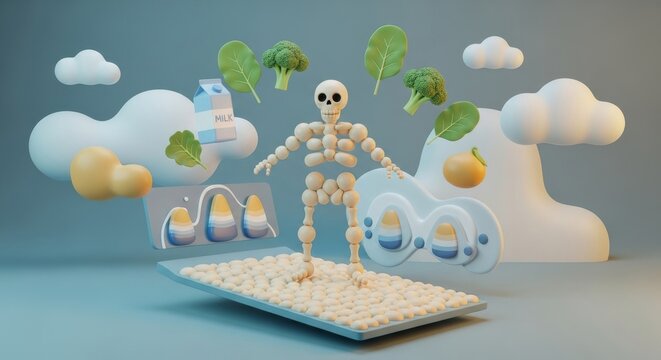Healthy Skeleton Concept for National Osteoporosis Awareness and Prevention Month