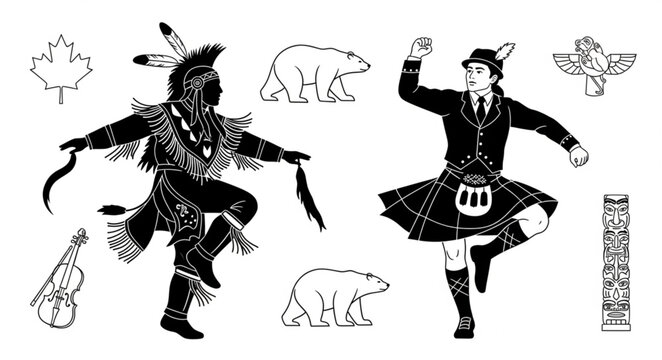 Traditional Scottish Highland Dancers Performing in Costume.