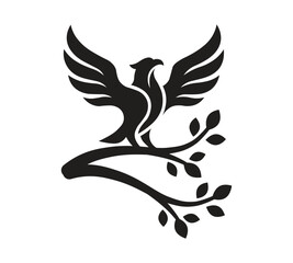 Naklejka premium Strong eagle silhouette logo for power and leadership branding