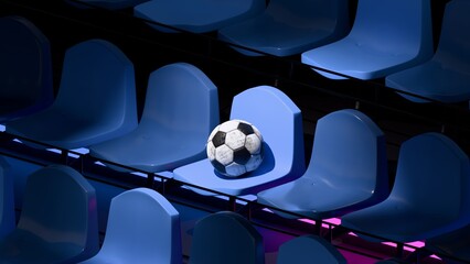 Blue colored spectator stands, Champions League ball  © Cfbuzlu