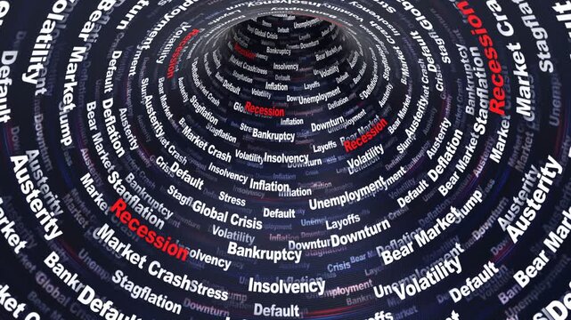 RECESSION Keywords Animation on Tunnel Walls, Background, Loop

