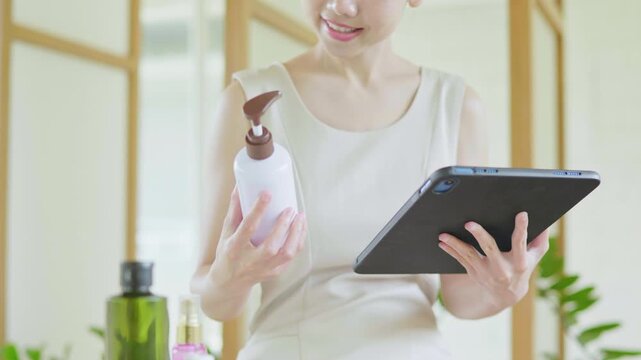 Skincare Routine Action Home Spa Digital Device Usage Indoor Setting Personal Care Wellness Concept