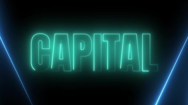 Neon Capital Typography with Dynamic Glowing Laser Light Effects 4k video