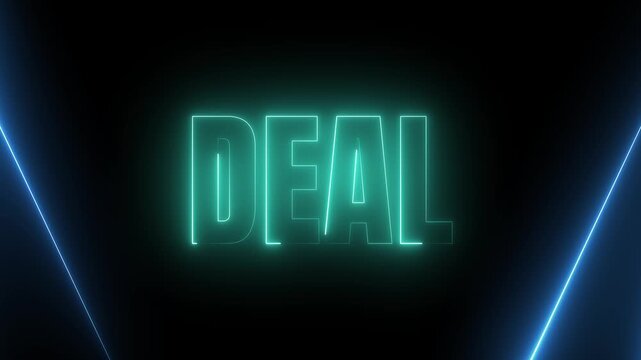 Business Deal Neon Sign with Color Shifting Luminous Typography 4k video
