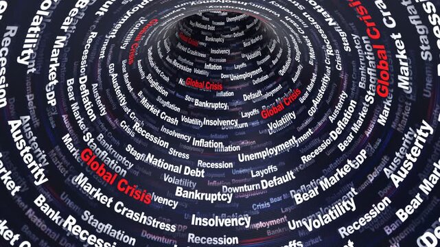 GLOBAL CRISIS Keywords Animation on Tunnel Walls, Background, Loop
