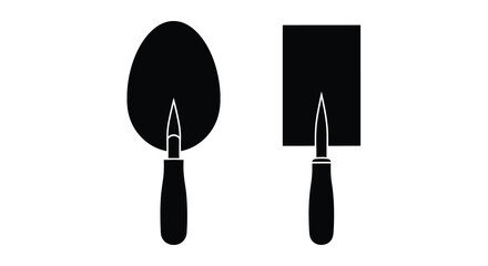 shovel and trowel silhouette high quality professional detailed modern elegant © APIM02SN