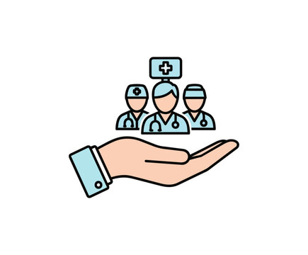Medical professionals in healthcare icon vector illustration