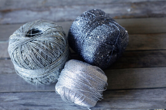 Blue Yarn Texture Close Up