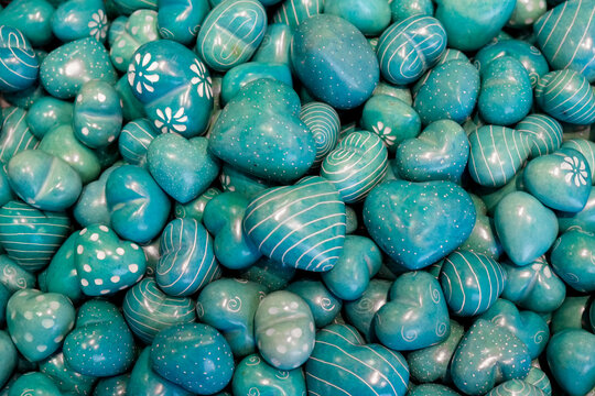 Turquoise Painted Stones Texture