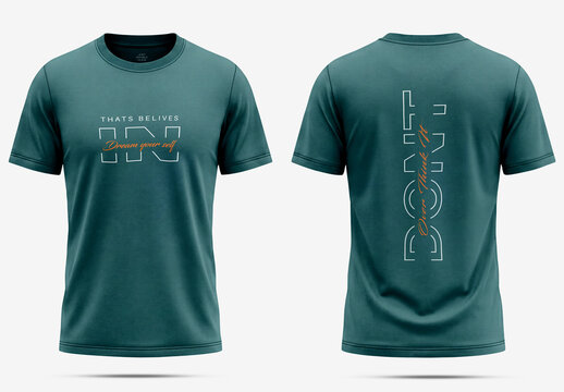 Front and Back T-shirt Mockup