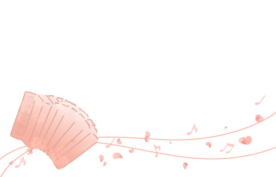 ピンクのアコーディオンのフレーム