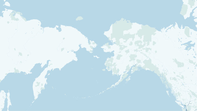 Modern minimalist vector map of Bering Strait. High-quality scalable illustration of Russia and Alaska (USA) borders, Diomede Islands, and Arctic coastline for posters.