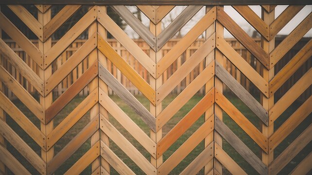 wooden fence with a pattern.

