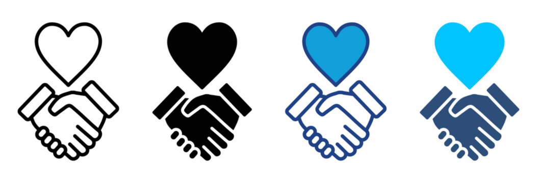Trust Icon Set Multiple Style Vector Illustration