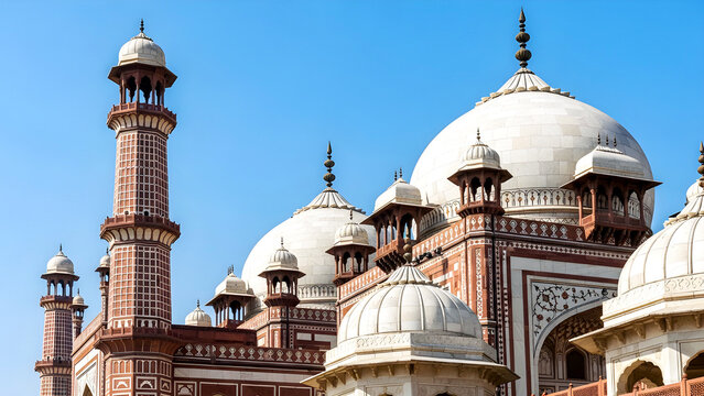 Jama Masjid Mughal Dome and Minaret View