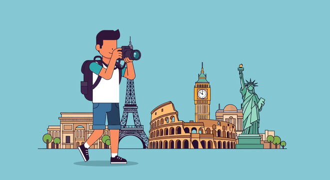 Man with Camera Travels.