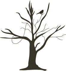 Naklejka premium dead tree with one bird