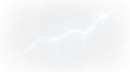 Blue and white lightning bolt striking isolated on transparent background with clear details of electric energy and motion captured in a vivid form, light overlay, PNG © Liubov