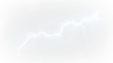 Naklejka premium Blue and white lightning bolt isolated on transparent background with bright blue color and sharp edges showing energy and power in a dynamic form, light overlay, PNG