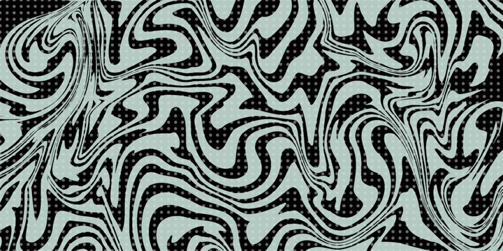Background with irregular, chaotic dots, points, circle. Abstract monochrome pattern. Black and white color.
