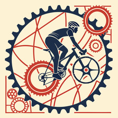 Fototapeta premium Abstract Geometric Bike Pattern Background