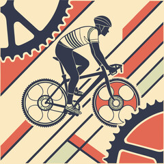 Fototapeta premium Abstract Geometric Bike Pattern Background