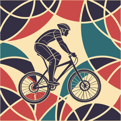 Fototapeta premium Abstract Geometric Bike Pattern Background
