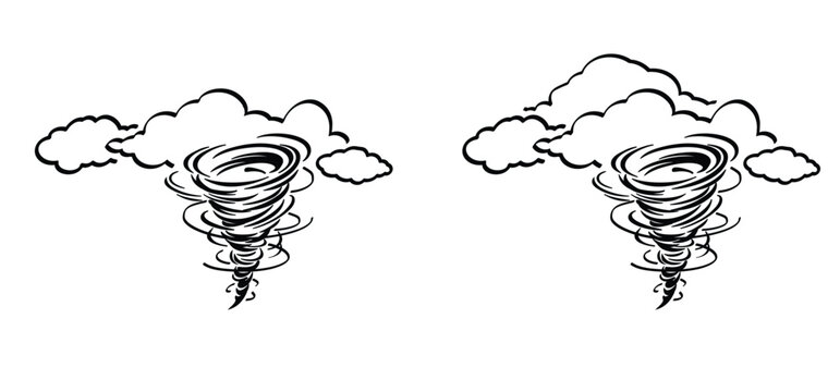 Ternado, wind or cloud. Storm wave. Hurricane waves. El Nino and La Nina concept. Very bad weather. Water spiral.. Strong wind.. hurricane, whirlwind, powerful and tropical with high wind speeds
