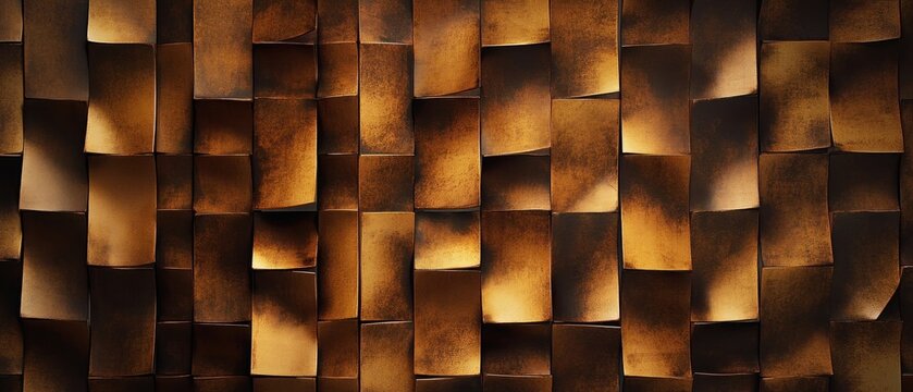 Abstract geometric background brown gold rectangles texture pattern design