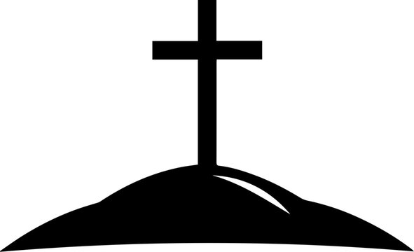 Cross on Hill Silhouette