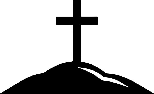 Cross on Hill Silhouette